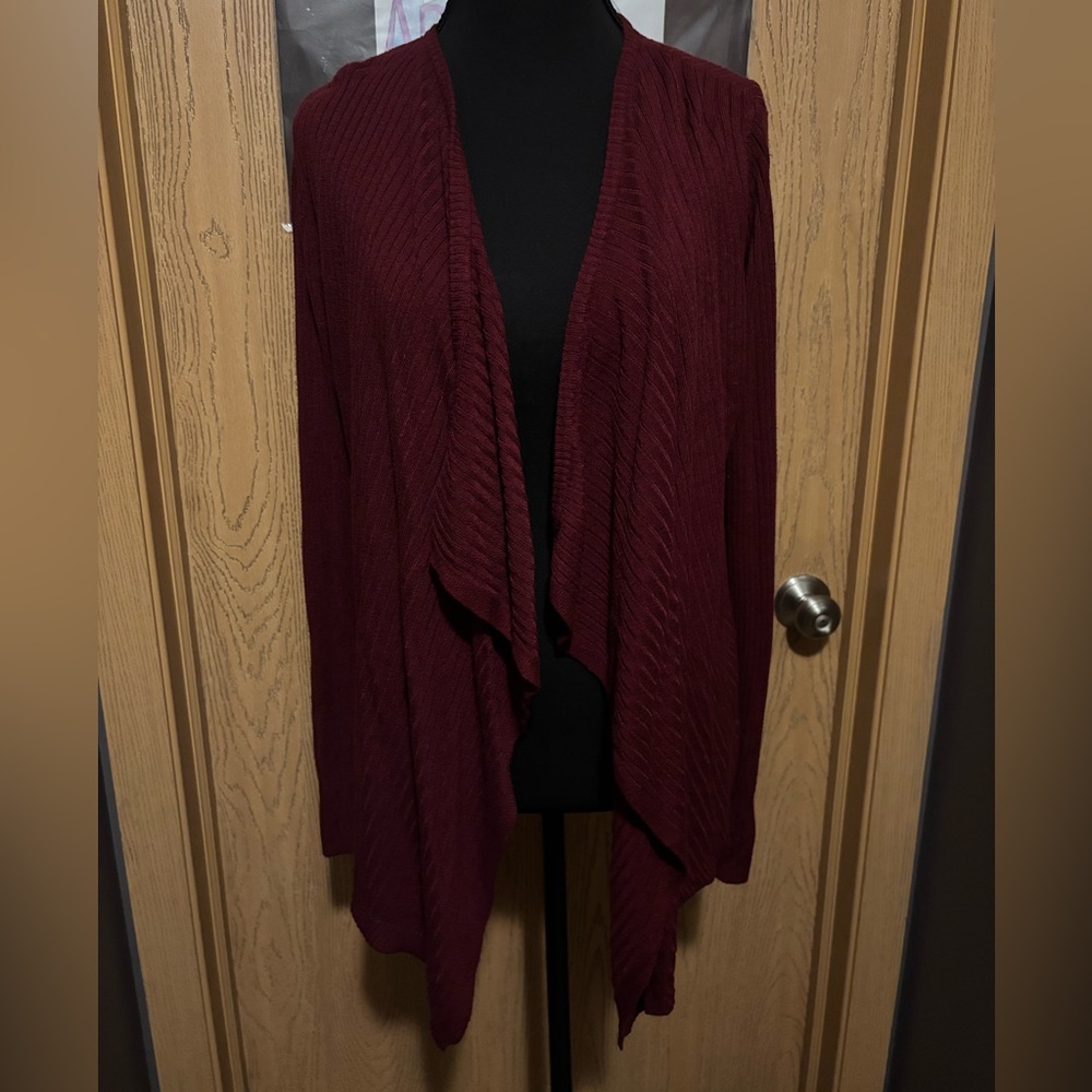 Cloud Chaser Maroon Open Front Cardigan